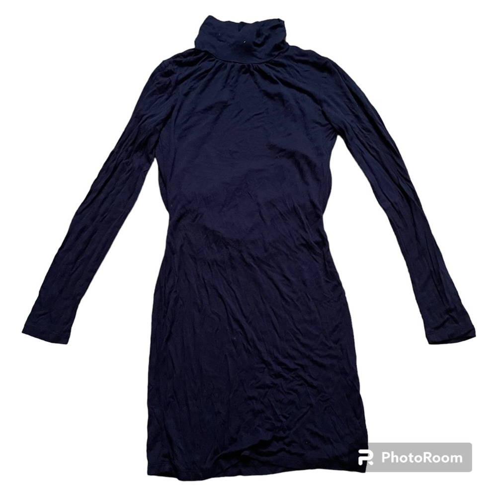 Target High Neck Open Back Long Sleeve Navy Dress Small
